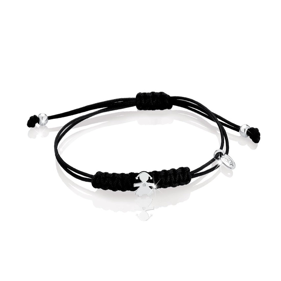 Pulsera de Tela con Niña y Diamante LBB302