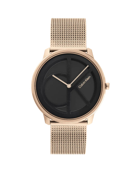 Reloj icónico de malla rosa y negro para hombre 25200049