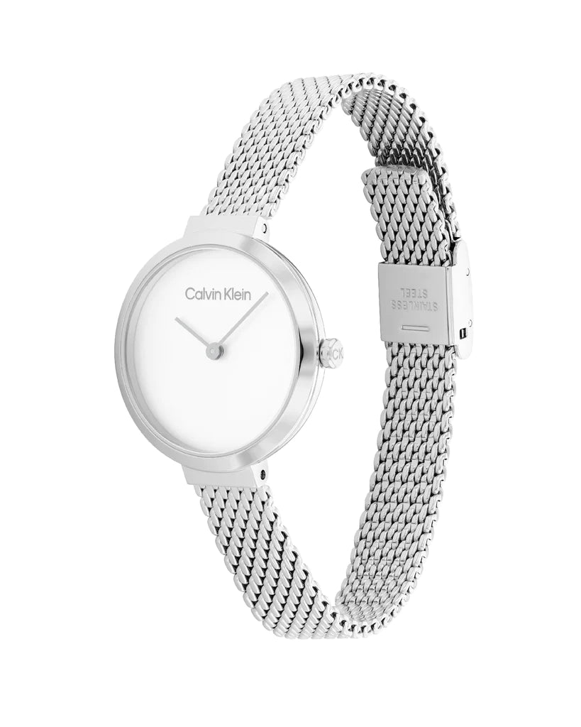 Reloj atemporal minimalista de acero con barra en T para mujer 25200082