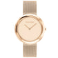 Reloj rosado escultural para mujer con bisel torcido 25200013