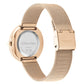 Reloj rosado escultural para mujer con bisel torcido 25200013