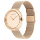 Reloj rosado escultural para mujer con bisel torcido 25200013