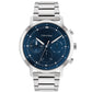Reloj para hombre plateado y azul de calibre arquitectónico 25200063