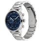 Reloj para hombre plateado y azul de calibre arquitectónico 25200063