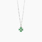 Collana Quadrifoglio Verde e Gocce Bianche 553413