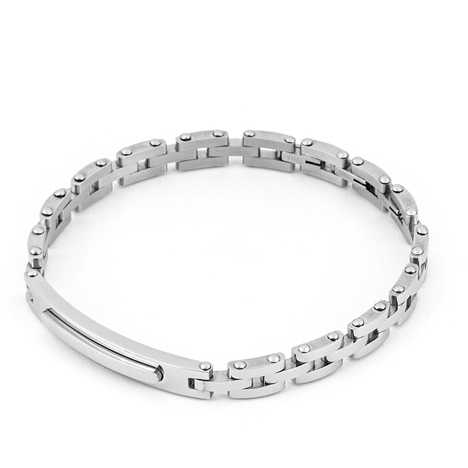 Bracciale Uomo 4US con Maglie e Targa 4UBR4426