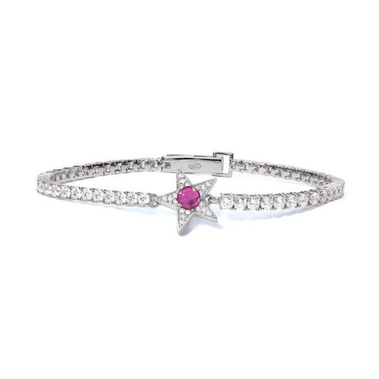 Pulsera Tennis Con Estrella Y Circonitas Blancas 533650