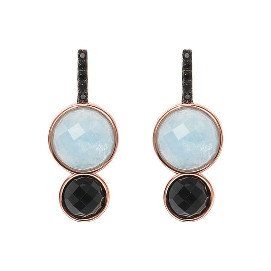 Pendientes colgantes de piedra natural redonda Pavé WSBZ02065.MK