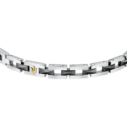 Bracciale Uomo Jewels Silver, Nero e Dorato JM422ATZ16