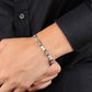 SKR37 Pulsera Cruz Plata y Rosato Hombre