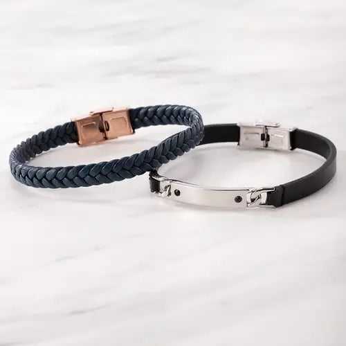 Bracciale Uomo Moody Acciaio e Nero SQH44