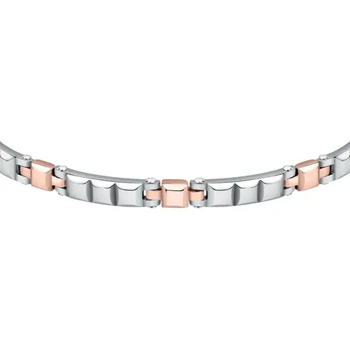 SALS79 Brazalete para hombre Motown de acero y rosado