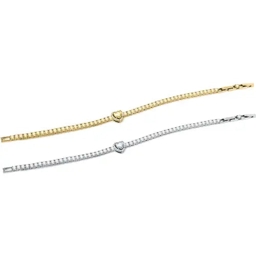 Pulsera Tesori Corazón de Plata y Cristales SAVB11