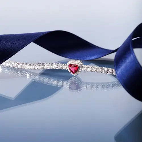 Pulsera Tesori de Plata con Circonitas y Corazón SAVB18