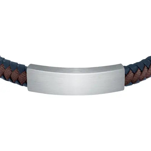 Bracciale Uomo Bandy Acciaio, Marrone e Blu SZV109