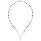 Collar Cruz Hombre Plata y Negro SKR66