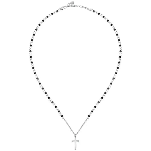 Collana Uomo Cross Croce Silver e Nero SKR66