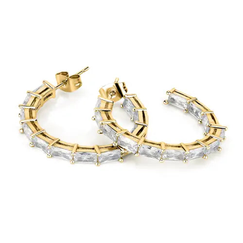 Pendientes Baguette Dorado SAVP04 