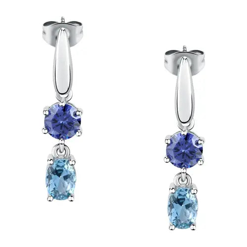 Pendientes Colores con Circonitas Celestes y Azules SAVY24