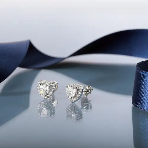 Pendientes Treasures en Corazones de Plata SAVB07