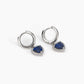 Pendientes de aro Love Affair con corazón de zafiro azul 563376