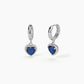 Pendientes de aro Love Affair con corazón de zafiro azul 563376