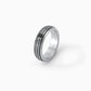 Anillo de hombre moleteado con circón negro 221076