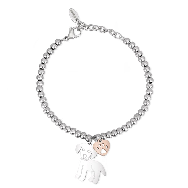 Pulsera Preppy con Perro y Pata Rosa 231970