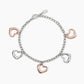 Pulsera Corazones Rosa y Acero 232296