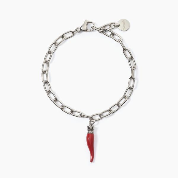 Pulsera Cornetto Rojo y Cristales Blancos 232308