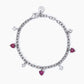 Pulsera Corazón Rubí Sintético 232335