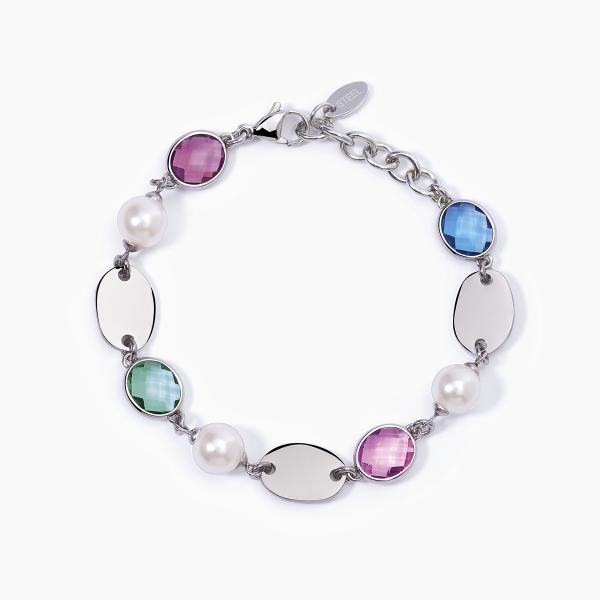 Bracciale con Elementi in Glass e Perle 232406