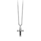 Collar de Hombre en Acero con Cruz y Cristales Negros 251598