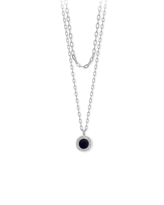 Collana Milano con Pendente Tondo Nero 251719