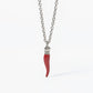 Collar Corneta Roja y Cristales Blancos 251797