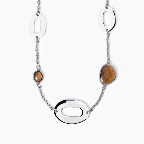 Collana Vetro Smoky e Ovali Lucidi 251817