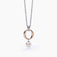 Collar con Perla y Colgante Redondo Rosado 251831