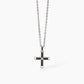 Collar de Hombre con Cruz y Cristales Negros 251836