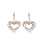 Orecchini You And I Cuori in Acciaio e Rosati 261243