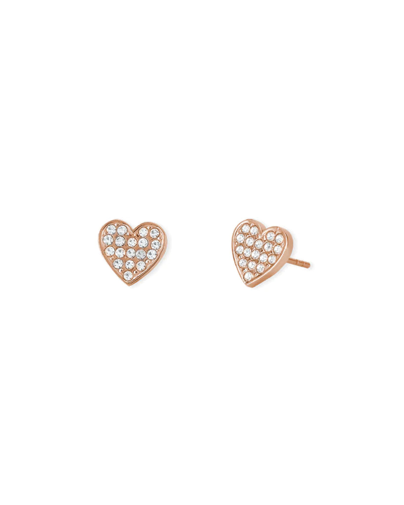 Pendientes Brillo Rosa Corazones y Cristales 261344