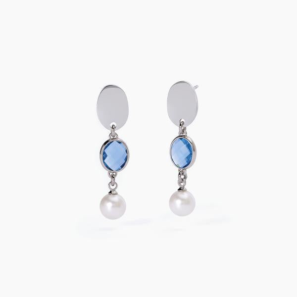 Pendientes con Elementos de Cristal Azul Claro 261365