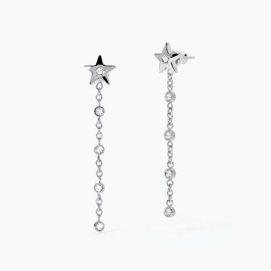 Pendientes Colgante Estrella con Cristales Blancos 261377