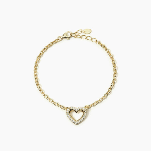 Pulsera Corazón Burbuja Dorada 533546