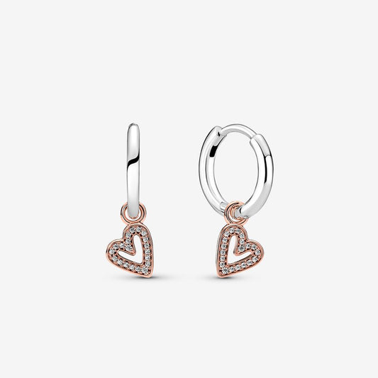 Pendientes Círculo Corazón Asimétrico 280090C01 