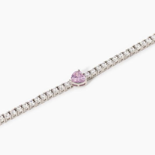 Bracciale Tennis Club Cuore in Zircone Rosa 533557