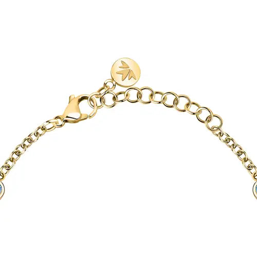 Bracciale Colori Dorato con Cristalli Azzurro e Giallo SAVY08