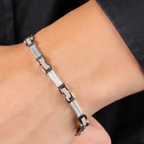 Bracciale Uomo Cross Silver e Rosato SKR37