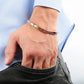 Pulsera Hombre Cruz Plata y Pvd Rosa SKR38