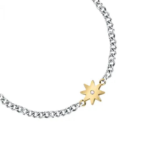 Pulsera Maia de Acero con Estrella Dorada SAUY11