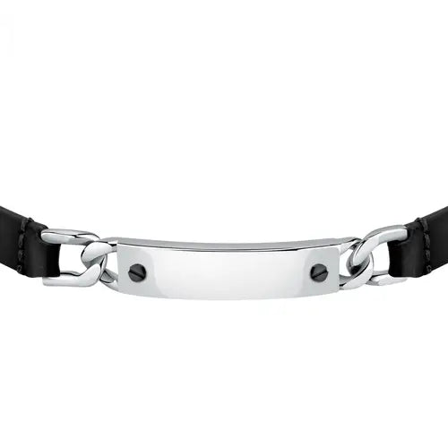 Bracciale Uomo Moody Acciaio e Nero SQH44